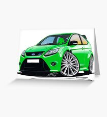 Ford Focus RS (Mk2) Green Greeting Card
