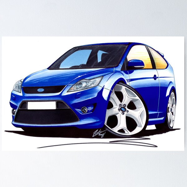 Item preview, Ford Focus ST (Facelift) Blue designed and sold by Yeomans Cartoons.