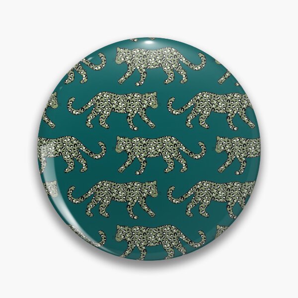 Item preview, Leopard Parade - Olive on Dark Teal designed and sold by fancyashell.