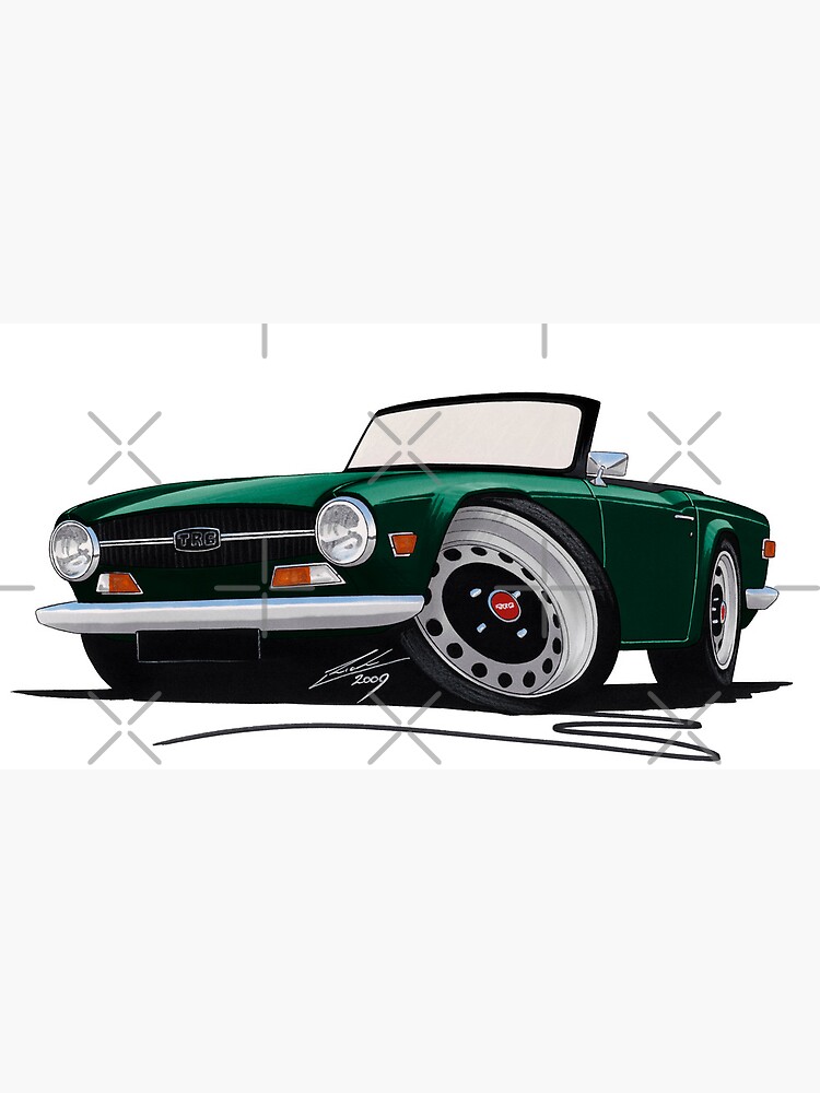 Triumph TR6 Caricature Retro Classic British Sports Car Art Print