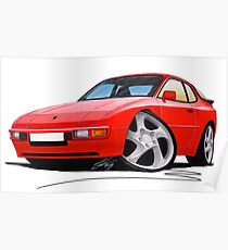 Porsche 944 Red Poster