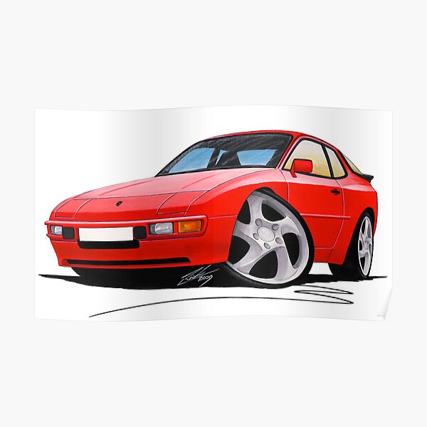 Porsche 944 Red Poster