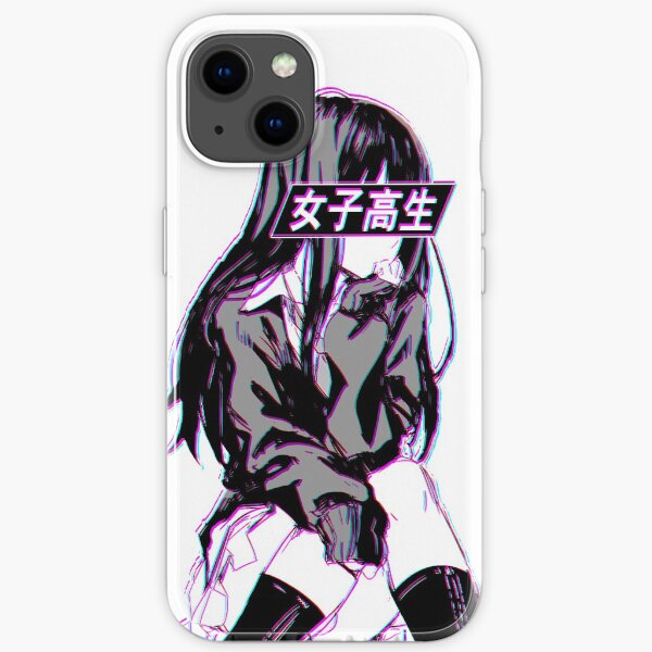 SCHOOLGIRL GLITCH - SAD JAPANESE ANIME AESTHETIC iPhone Soft Case