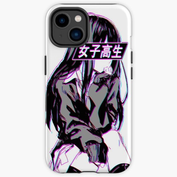 SCHOOLGIRL GLITCH - SAD JAPANESE ANIME AESTHETIC iPhone Tough Case
