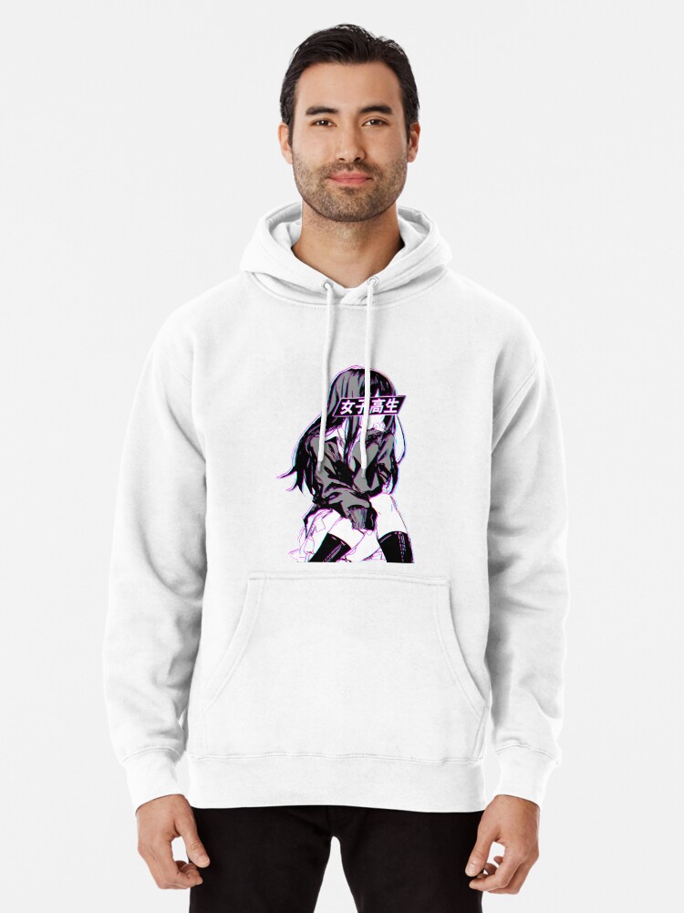 Hoodie for Sale mit SCHOOLGIRL GLITCH TRAURIGE JAPANISCHE ANIME ASTHETIK von PoserBoy Redbubble