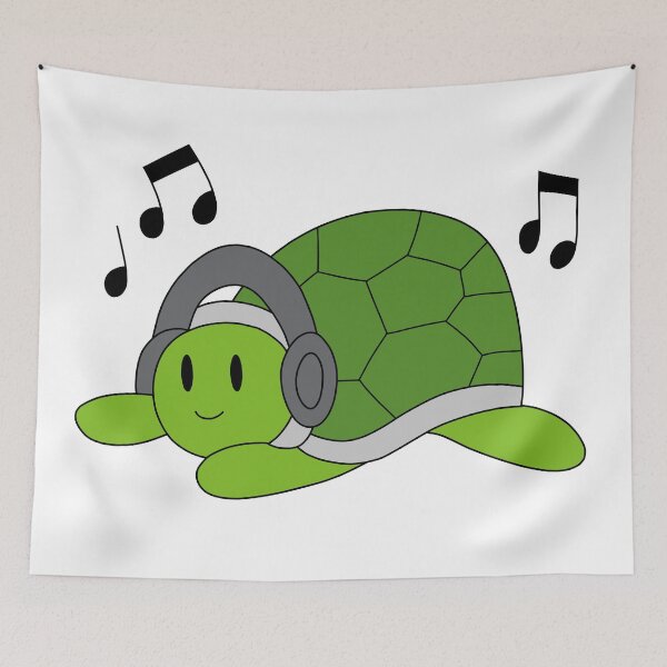 Item preview, Green Turtle with Headphones designed and sold by palaco210.