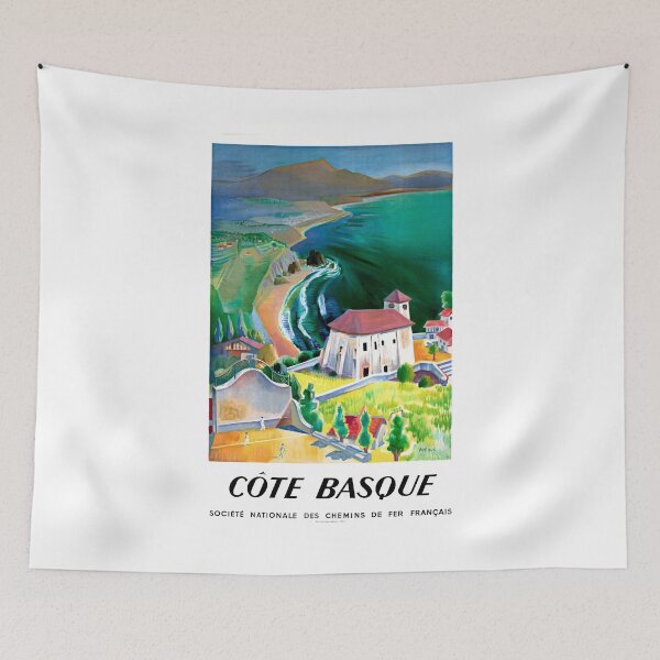 Item preview, 1946 France Cote Basque Railway Travel Poster designed and sold by retrographics.