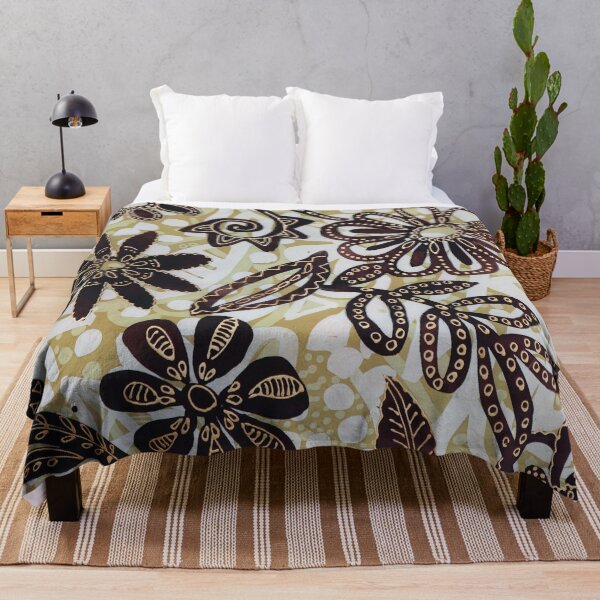Item preview, Tribal Abstract Floral in Beige and Brown designed and sold by Leslie Rogers Todder.
