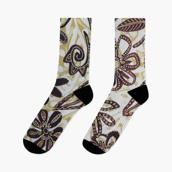 Item preview, Tribal Abstract Floral in Beige and Brown designed and sold by Leslie Rogers Todder.