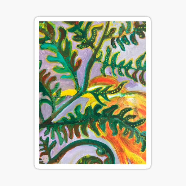 Heron in the Ferns Sticker