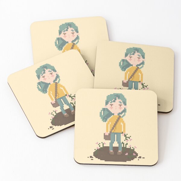 Item preview, Pixel Girl with Flowers designed and sold by Lorajean Gudmundsen.