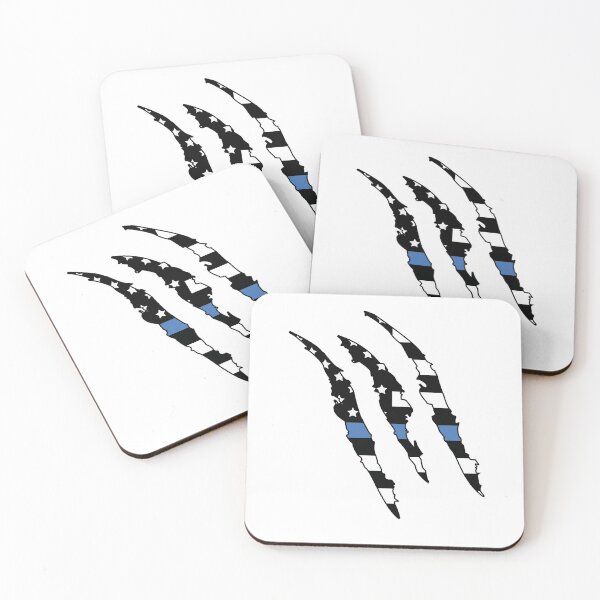 Item preview, Thin Blue Line Flag Claw Marks designed and sold by MasterKlaw.