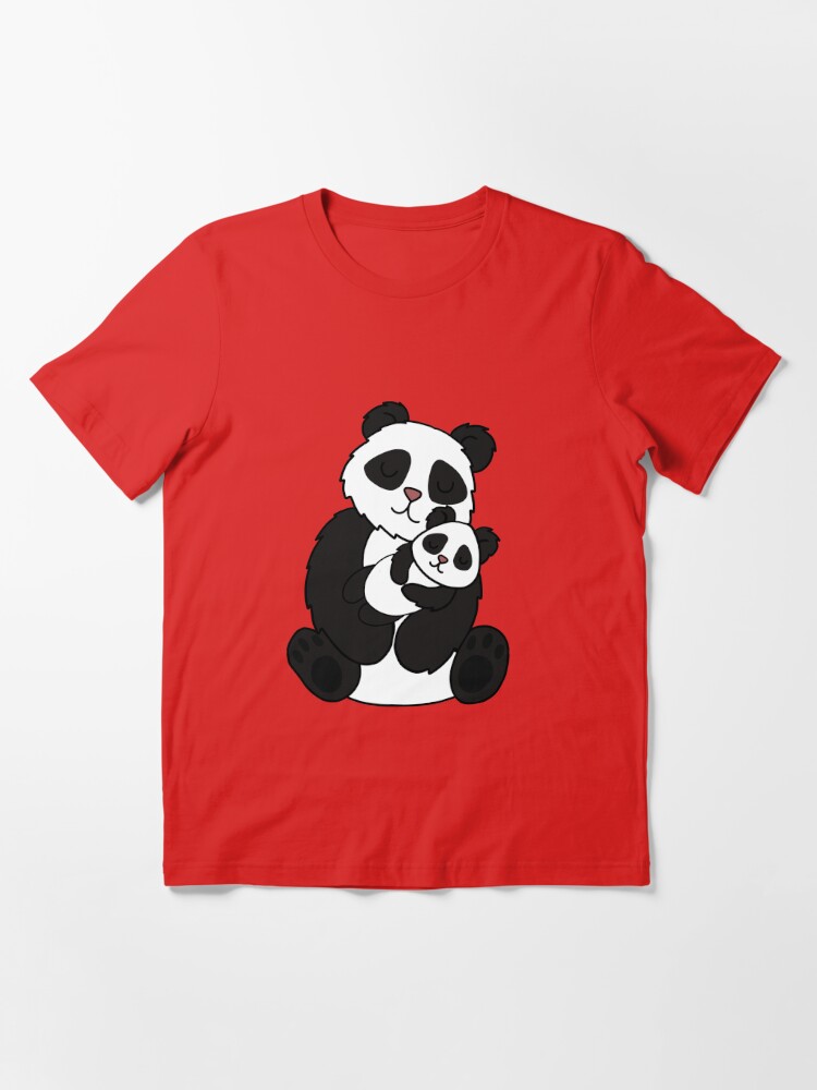 Cute Panda Mama Bear Shirt & Two Cubs Floral Love T-Shirt