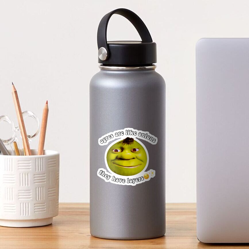 "shrek as an onion layers quote" Sticker by Gabsb321 Redbubble