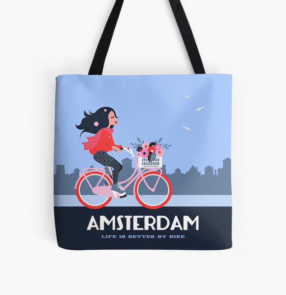 Amsterdam Bike Life All Over Print Tote Bag