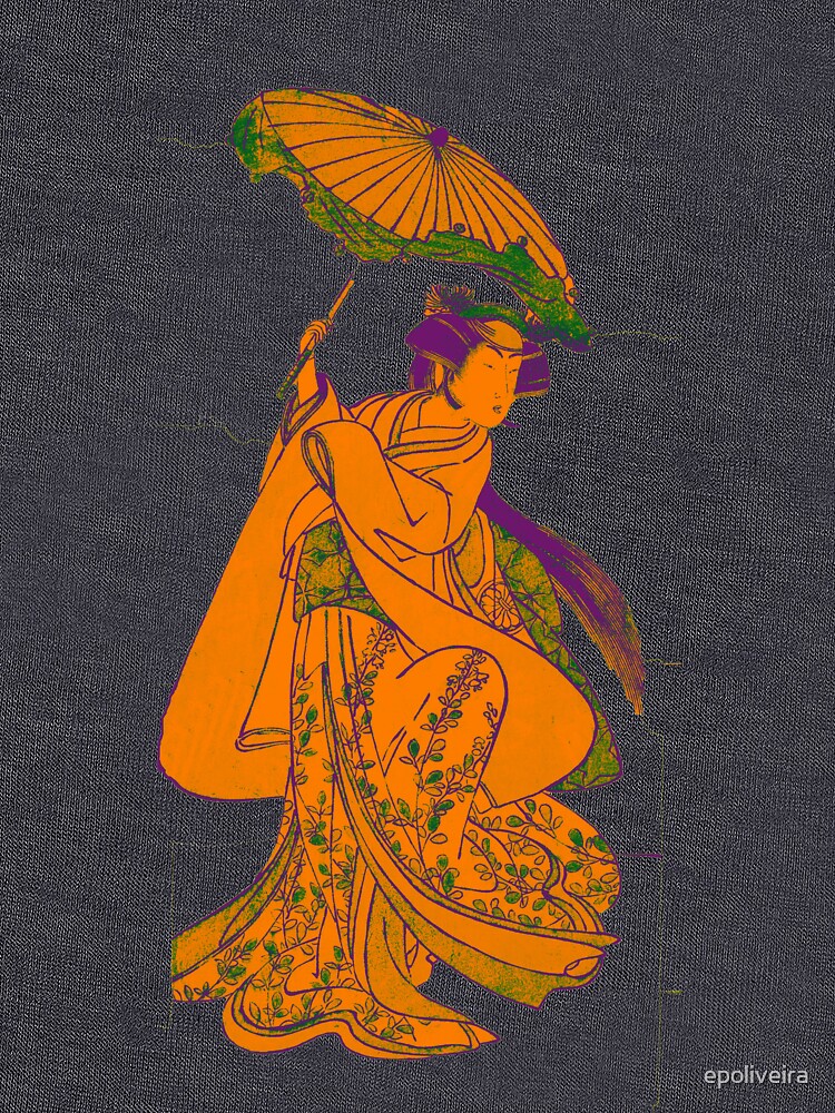 Yellow Japan Geisha Art by epoliveira