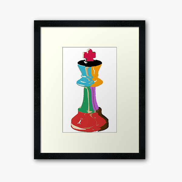 Abstract Chess Splatter Effect Digital Chess Queen Art Print 