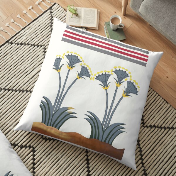 Minoan Sea Daffodils "Lilies" Fresco Restoration Floor Pillow