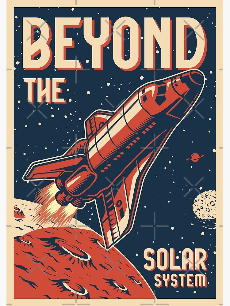 Discover Beyond The Solar System Vintage Space Adventure Premium Matte Vertical Poster