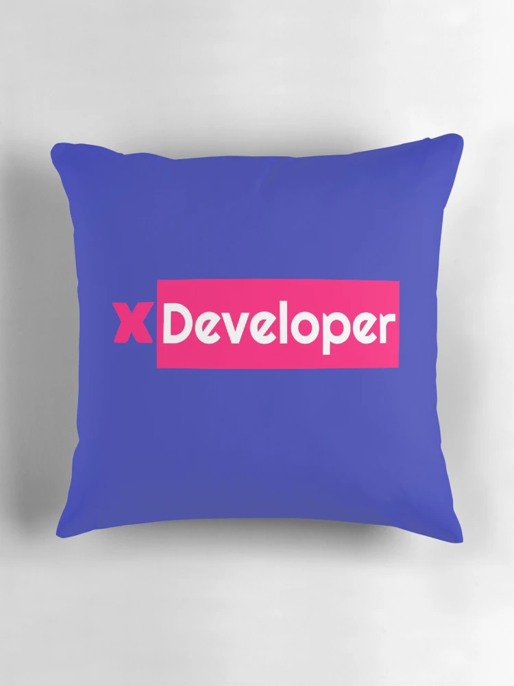 Thumbnail 3 of 4, Pillow, X Developer Pink, Coding, Programming designed and sold by IASunshine.