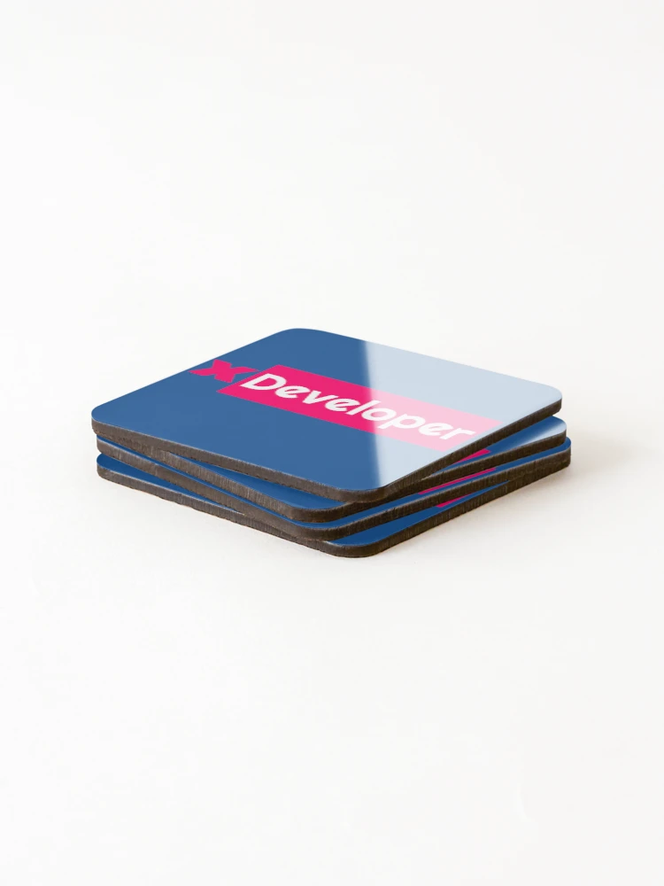 Thumbnail 4 of 5, Coasters (Set of 4), X Developer Pink, Coding, Programming designed and sold by IASunshine.