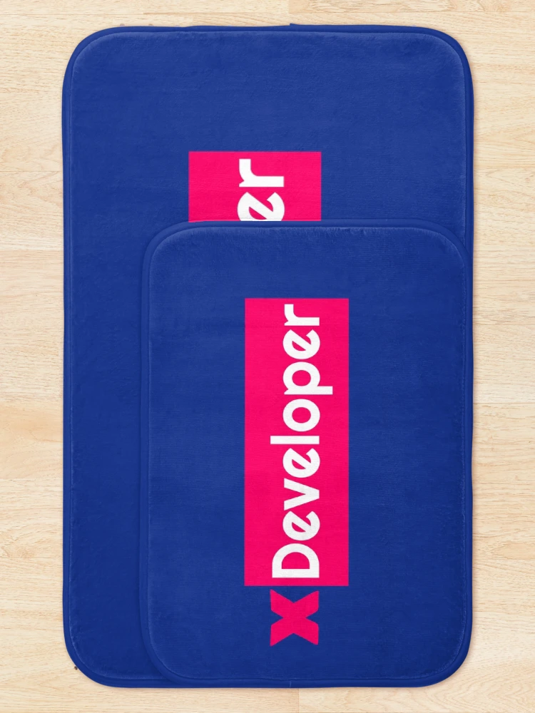 Thumbnail 5 of 6, Bath Mat, X Developer Pink, Coding, Programming designed and sold by IASunshine.