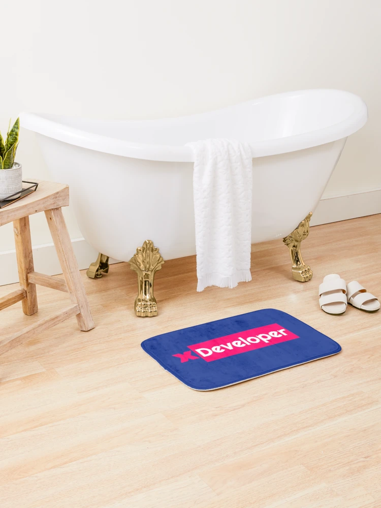 Thumbnail 2 of 6, Bath Mat, X Developer Pink, Coding, Programming designed and sold by IASunshine.