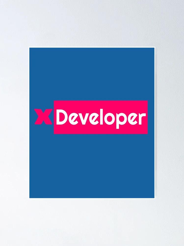 Thumbnail 1 of 3, Poster, X Developer Pink, Coding, Programming designed and sold by IASunshine.