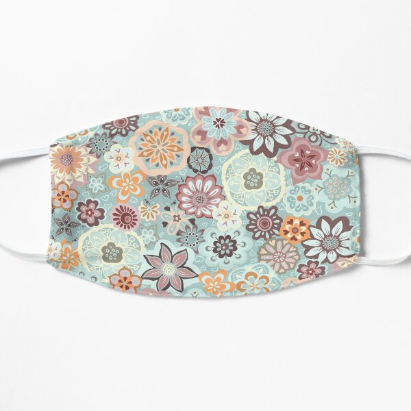 Beautiful Bouquet of Midsummer Blooms in blue, orange and pink Mask
