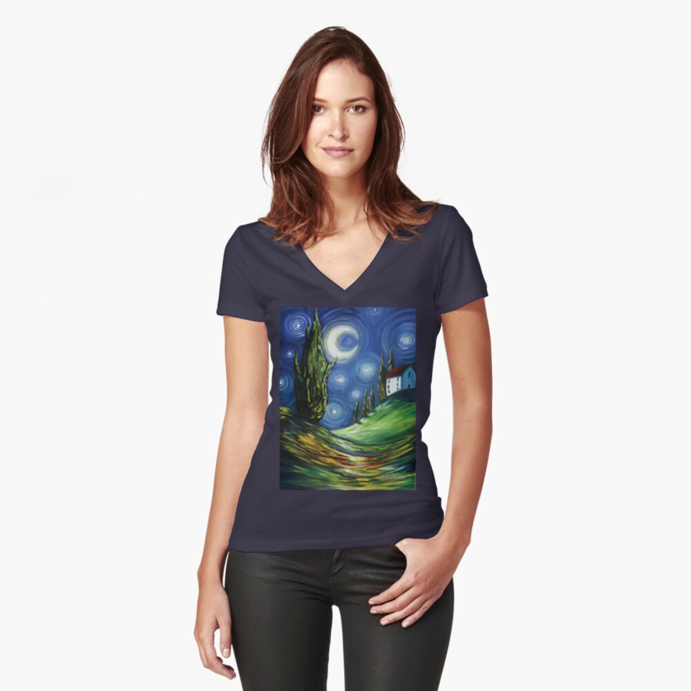 Item preview, Fitted V-Neck T-Shirt designed and sold by cheriedirksen.