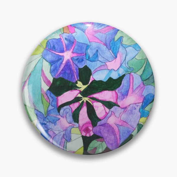 Item preview, Purple blue Bindweed (morning glory) flowers in watercolor designed and sold by esvb.