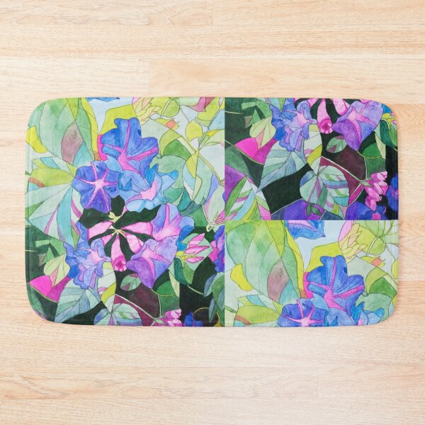 Item preview, Purple blue Bindweed (morning glory) flowers in watercolor designed and sold by esvb.