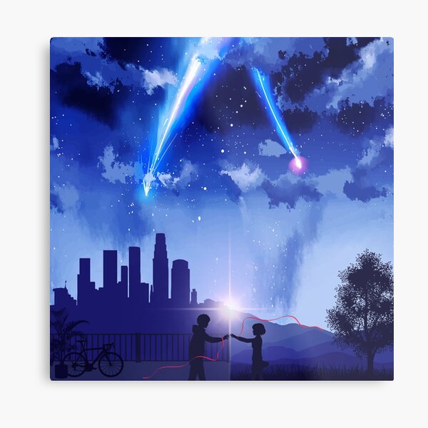 Kimi no Na wa Your Name Mitsuha & Taki Comet Anime Metal Print