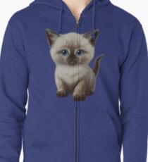 Cataclysm: Siamesische Kätzchen-Tatzen Hoodie mit Reißverschluss