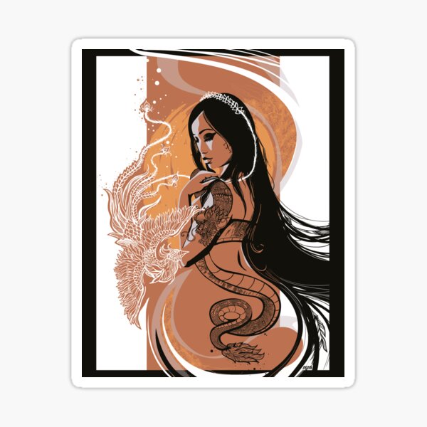 japan cohesion dragon phoenix Sticker