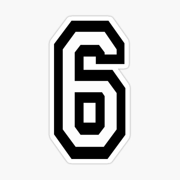  NUMBER 6. TEAM. SPORTS. SIX. SIXTH. 6th. Competition. Sticker