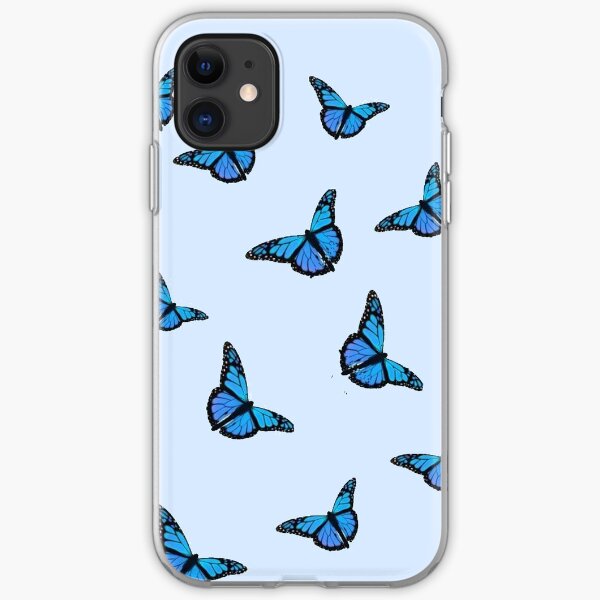 Blue Butterfly Pattern iPhone Soft Case