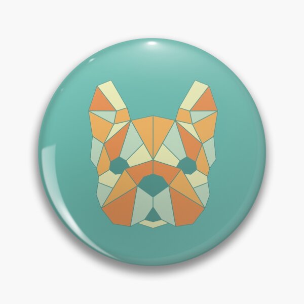 Item preview, Geo Frenchie - Teal and Orange designed and sold by fuzzyleaf.