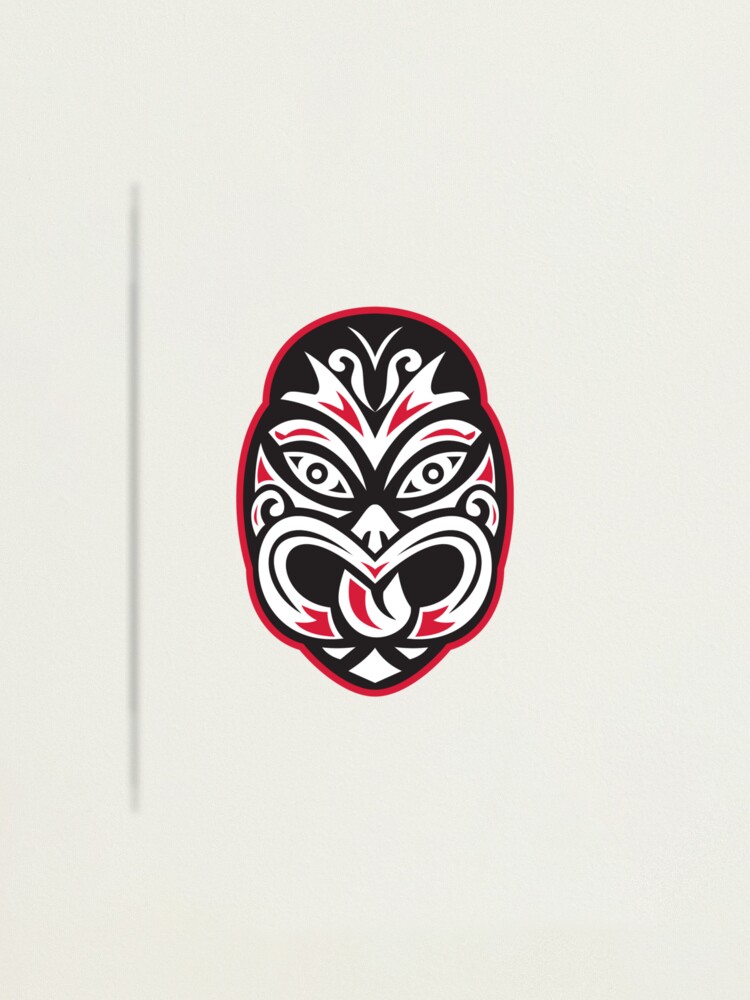 Maori Tiki Moko Tattoo Maske Fotodruck Von Retrovectors Redbubble