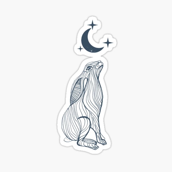 Hare Moon Sticker