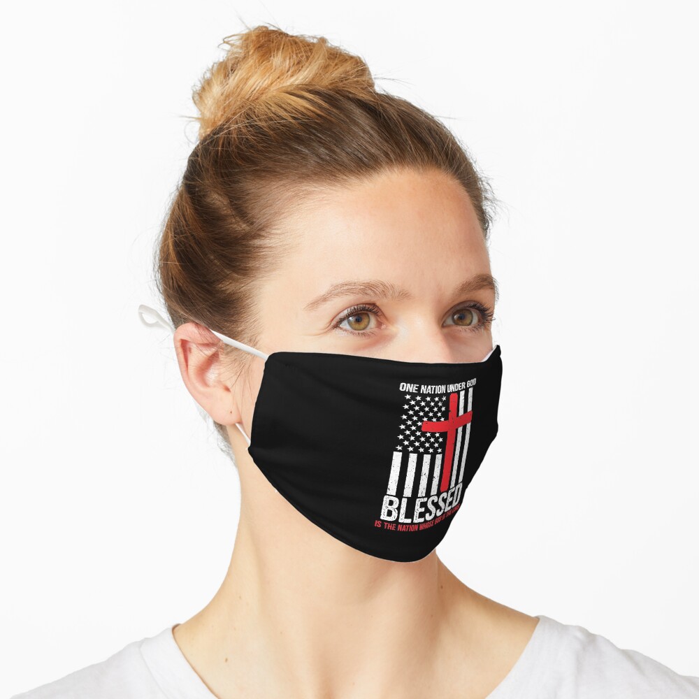 Masque « Une nation sous Dieu bénit le drapeau américain patriotique»