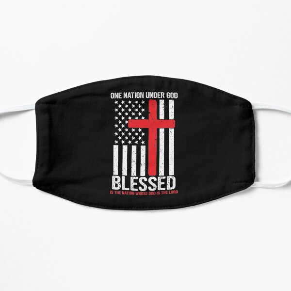 One Nation Under God Blessed Patriotic American Flag Flat Mask