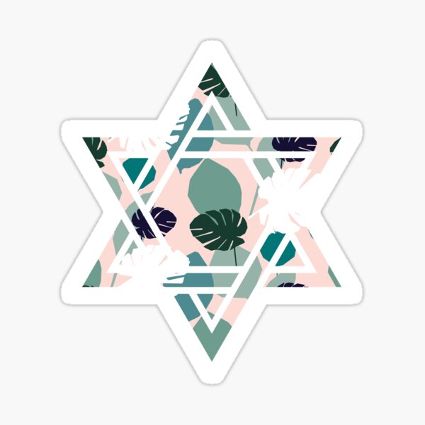 Botanical Magen David (Star of David) Sticker