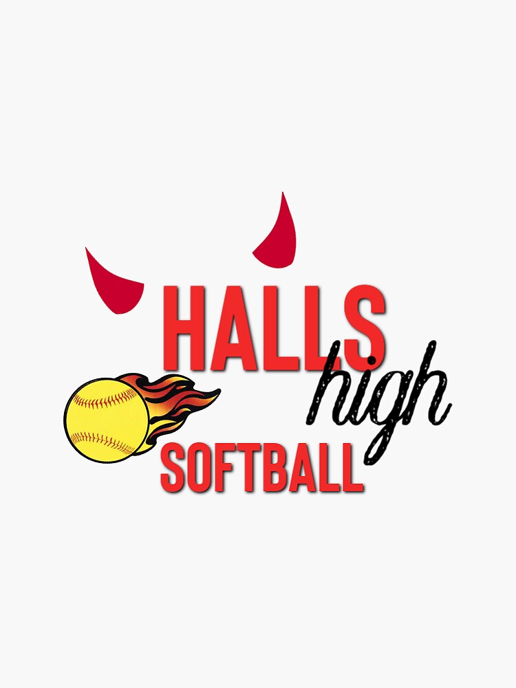 "Halls High Softball" Sticker by laurelartistry Redbubble