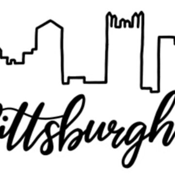 Pittsburgh Skyline Outline Drawing Art Board Print for Sale by