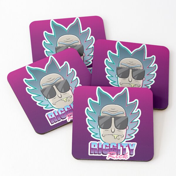 Riggity Rick Sanchez Art Coasters (Set of 4)