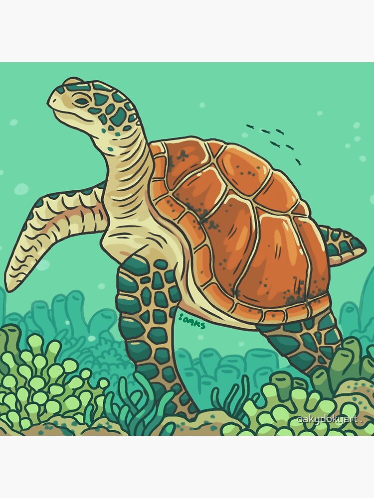 Green Coral Sea Turtle by Miki8335