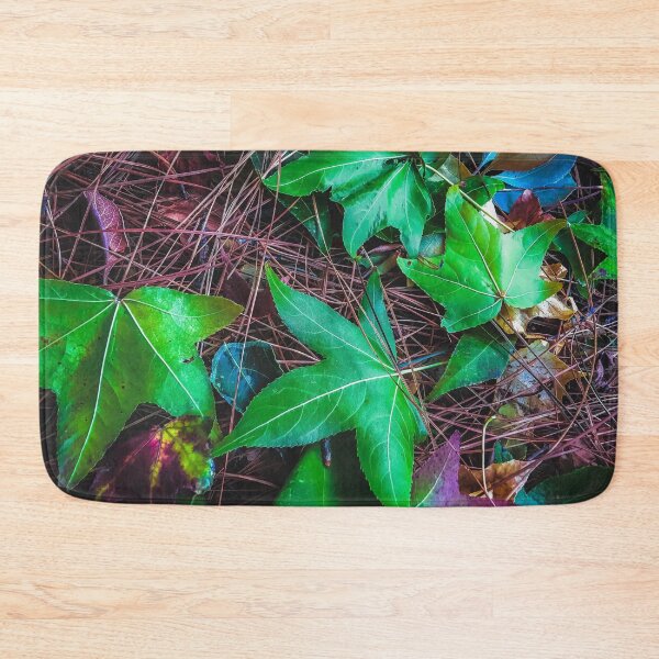 Item preview, closeup green leaves on the dry grass designed and sold by Mrvell.