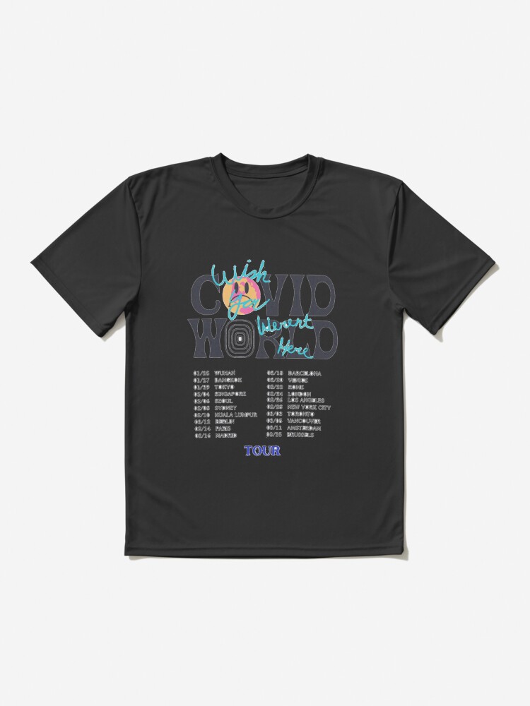 Travis Scott Astroworld Parody Covid World Tour Graphic Design wish you  were here world tour cities INVERTED White | Active T-Shirt