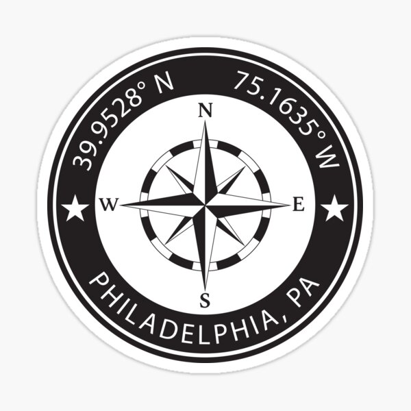 Item preview, Philadelphia, Pennsylvania Geographical Coordinates designed and sold by TeeOhGraphics.